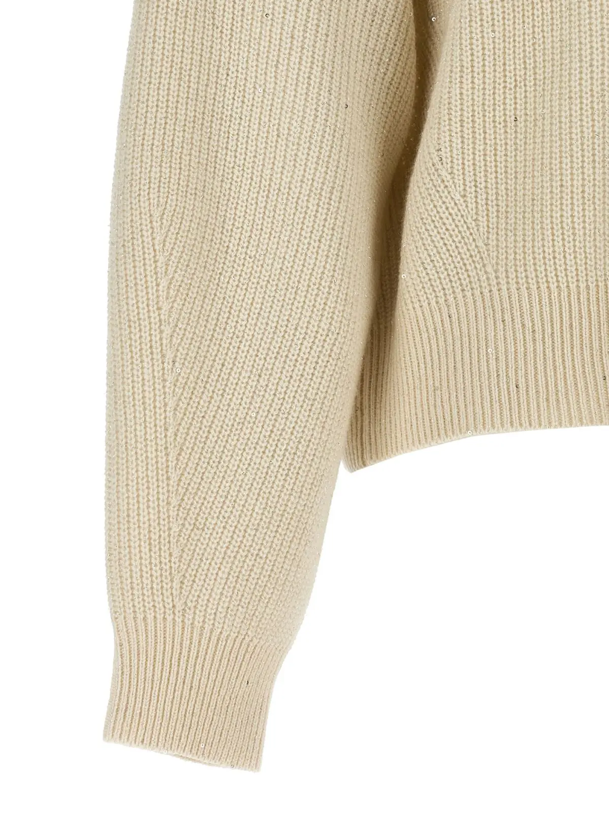 Светр з паєтками Brunello Cucinelli Білий 4 Sequin sweater 47% ws 47% wo