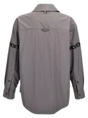 'Snap Front' overshirt MJO165OF0496055 THOM BROWNE Gray