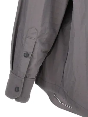 'Snap Front' overshirt 90% polyamide 10% polyurethane THOM BROWNE Gray