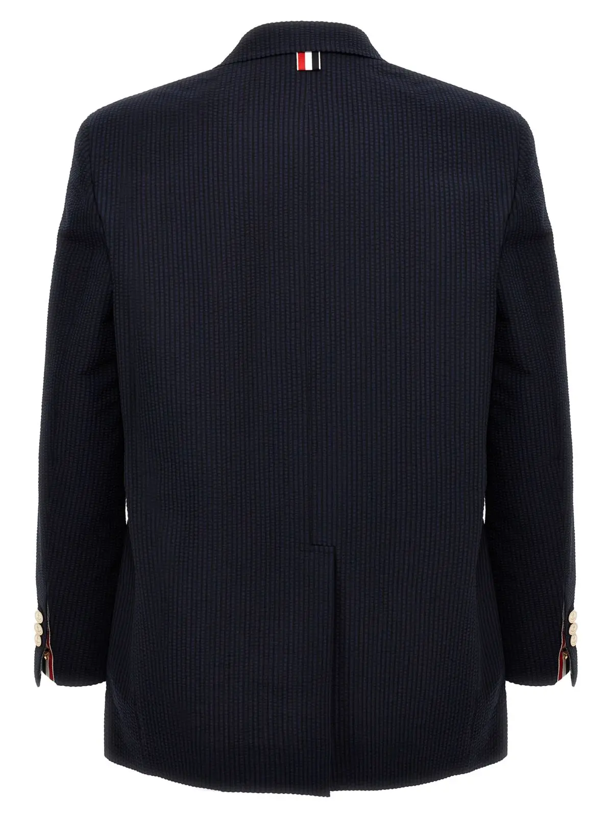 Піджак сингл-брестед з сірсакера Thom Browne Синій 2 Single-breasted seersucker blazer MJR094A006455415 THOM BROWNE Blue