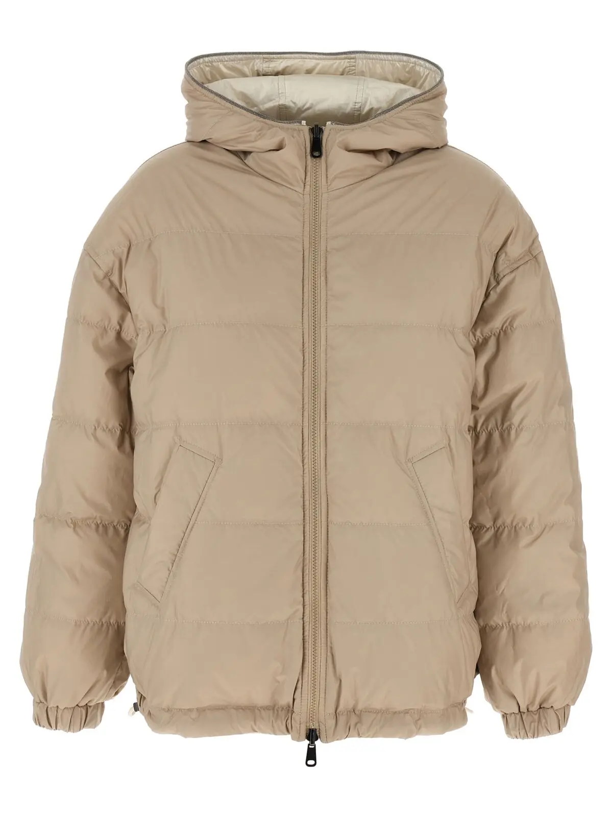 Ламінований реверсивний пуховик Brunello Cucinelli Бежевий 2 Laminated reversible down jacket ML1597861PC130 BRUNELLO CUCINELLI Beige