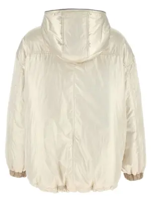 Laminated reversible down jacket Woman BRUNELLO CUCINELLI Beige