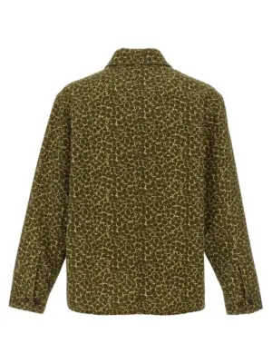 Floral print overshirt MM00401WW4017O360 MAISON KITSUNE Green