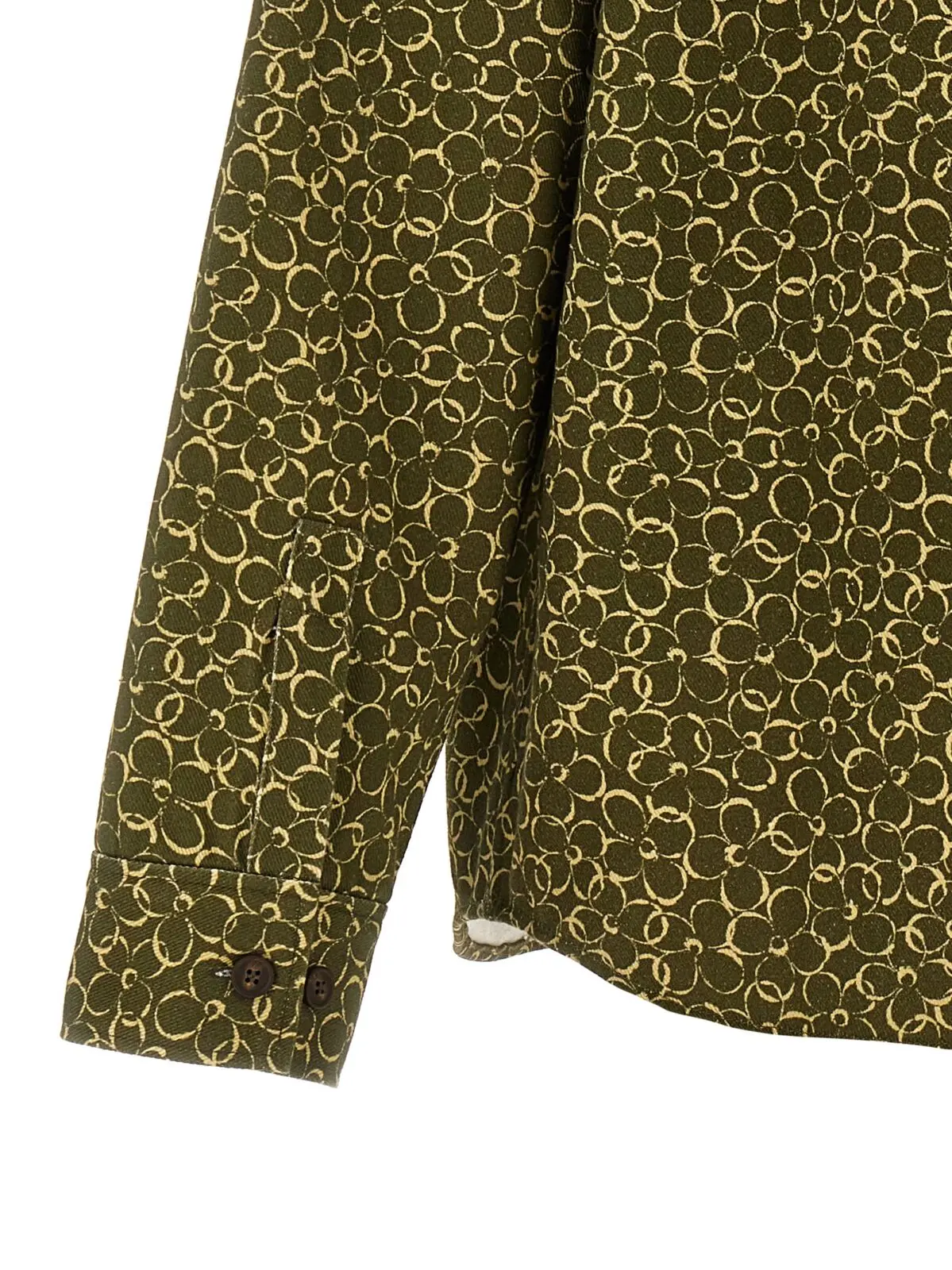 Овершерт з квітковим принтом Maison Kitsune Зелений 4 Floral print overshirt 100% cotton MAISON KITSUNE Green