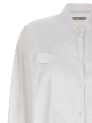 Long plastron tuxedo shirt Woman ALBERTO BIANI White