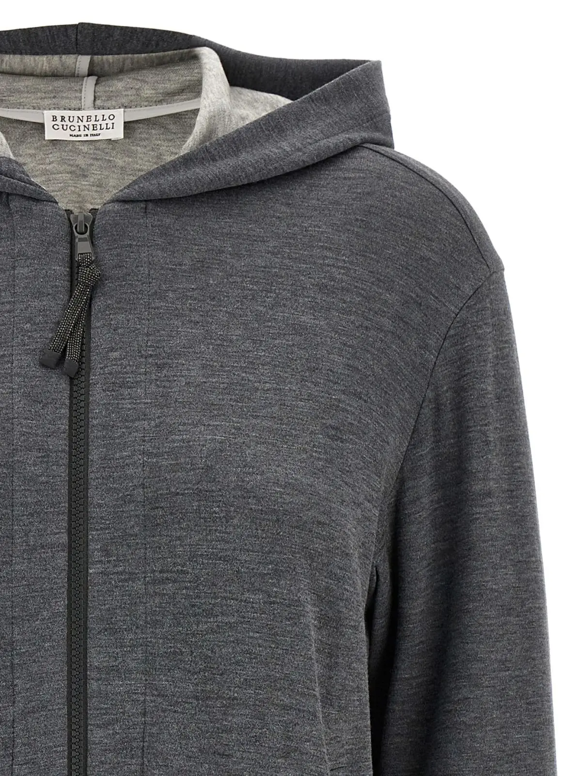 Худі Monile Brunello Cucinelli Сірий 3 'Precious Zipper Pull' Hoodie Woman BRUNELLO CUCINELLI Gray