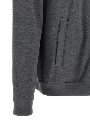 'Precious Zipper Pull' Hoodie 67% cotton 31% silk 2% polyamide BRUNELLO CUCINELLI Gray