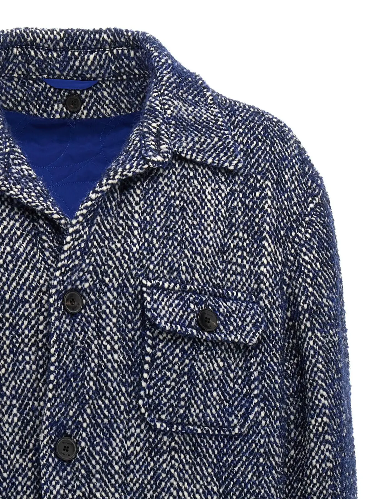 Куртка з шевроном із вовни Etro Синя 3 Chevron wool jacket Man ETRO Blue