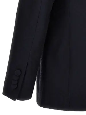 Single-breasted jacquard blazer 53% cotton