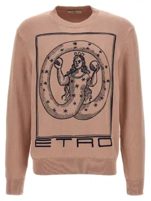 Logo embroidery sweater ETRO Pink