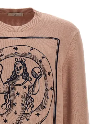Logo embroidery sweater Man ETRO Pink