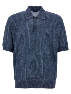 'Paisley' polo shirt ETRO Blue