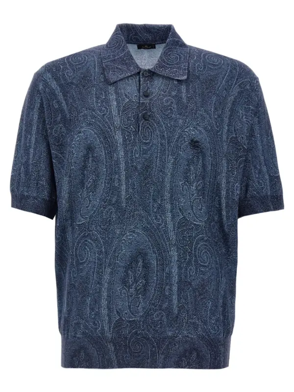 'Paisley' polo shirt ETRO Blue