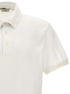 Logo polo shirt Man ETRO White