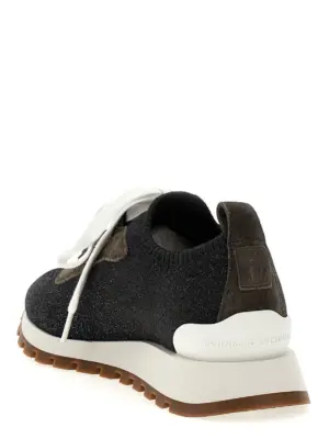 Lurex sneakers Woman BRUNELLO CUCINELLI Gray