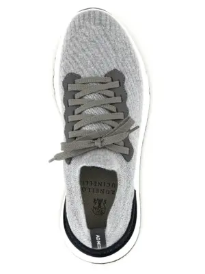 Knitted sneakers 100% cotton BRUNELLO CUCINELLI Gray