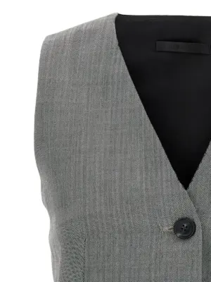 Chevron vest Woman HELMUT LANG White/Black