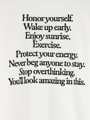 'Manifesto' T-shirt 100% cotton NOT AFTER TEN White/Black