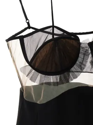 'Explosive Flower Bra' dress 83% viscose 12% polyester 5% elastane NENSI DOJAKA Black