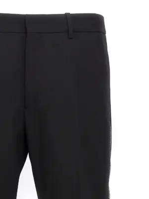'OW Emb' pants 100% virgin wool OFF-WHITE Black