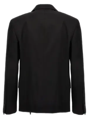 'OW Embroidery' blazer OMEN063F23FAB00110101010 OFF-WHITE Black