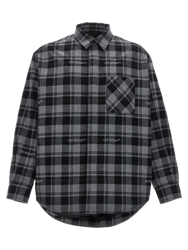 'Check Flannel Padded' jacket OFF-WHITE Gray