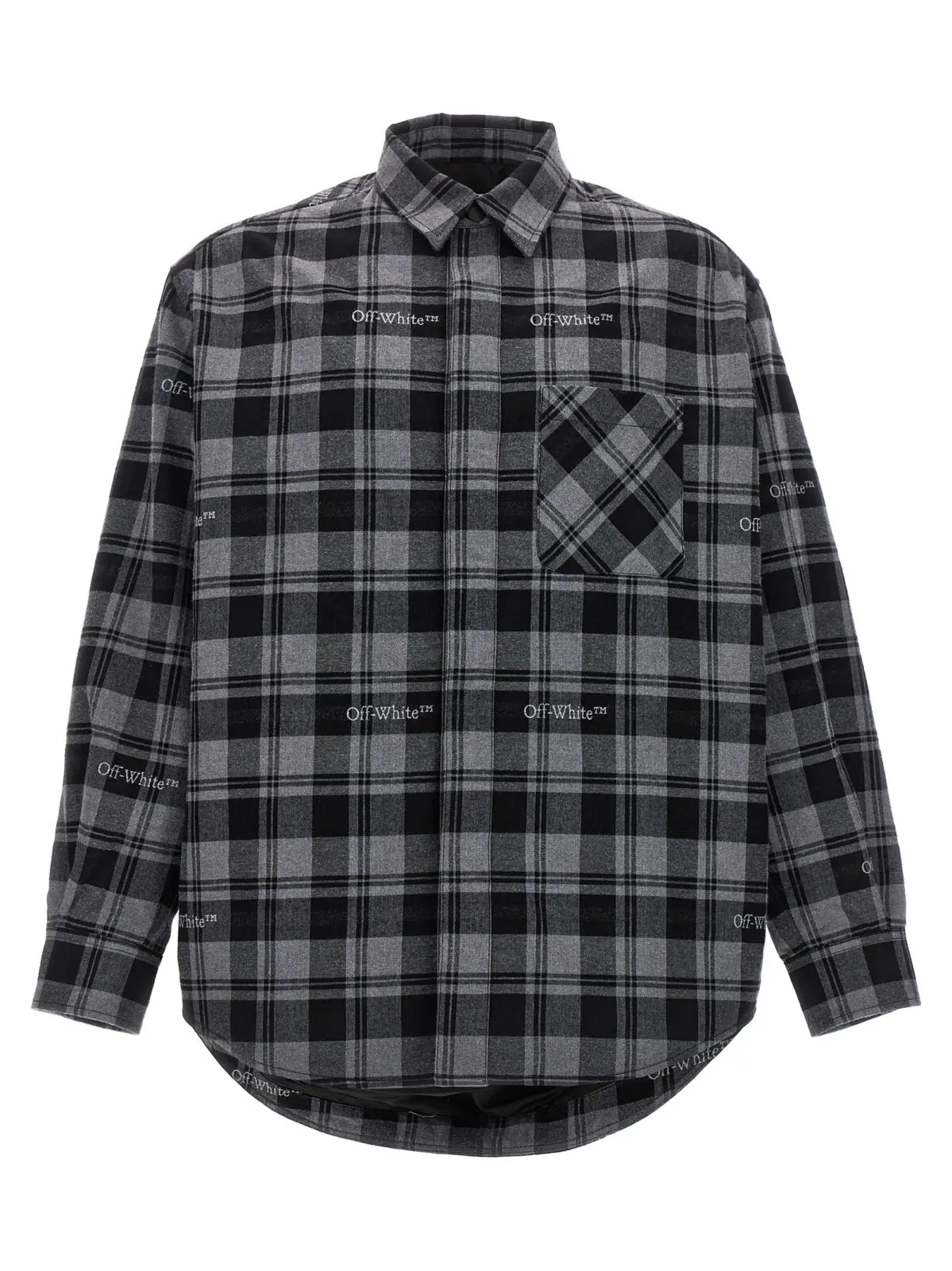 Куртка у стьобку Check Flannel Padded Off-White Сіра 1 'Check Flannel Padded' jacket OFF-WHITE Gray