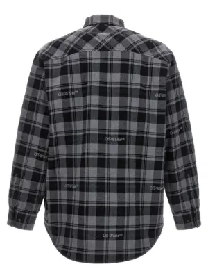 'Check Flannel Padded' jacket OMES003F23FAB00108000800 OFF-WHITE Gray