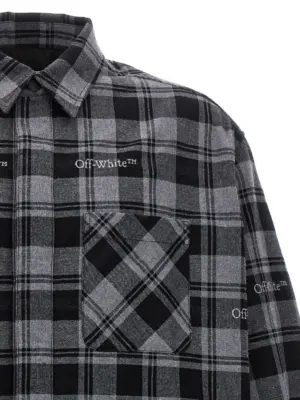 'Check Flannel Padded' jacket Man OFF-WHITE Gray