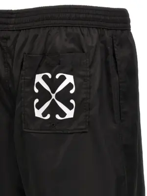 'Arrow Surfer' swim shorts 100% polyester OFF-WHITE White/Black