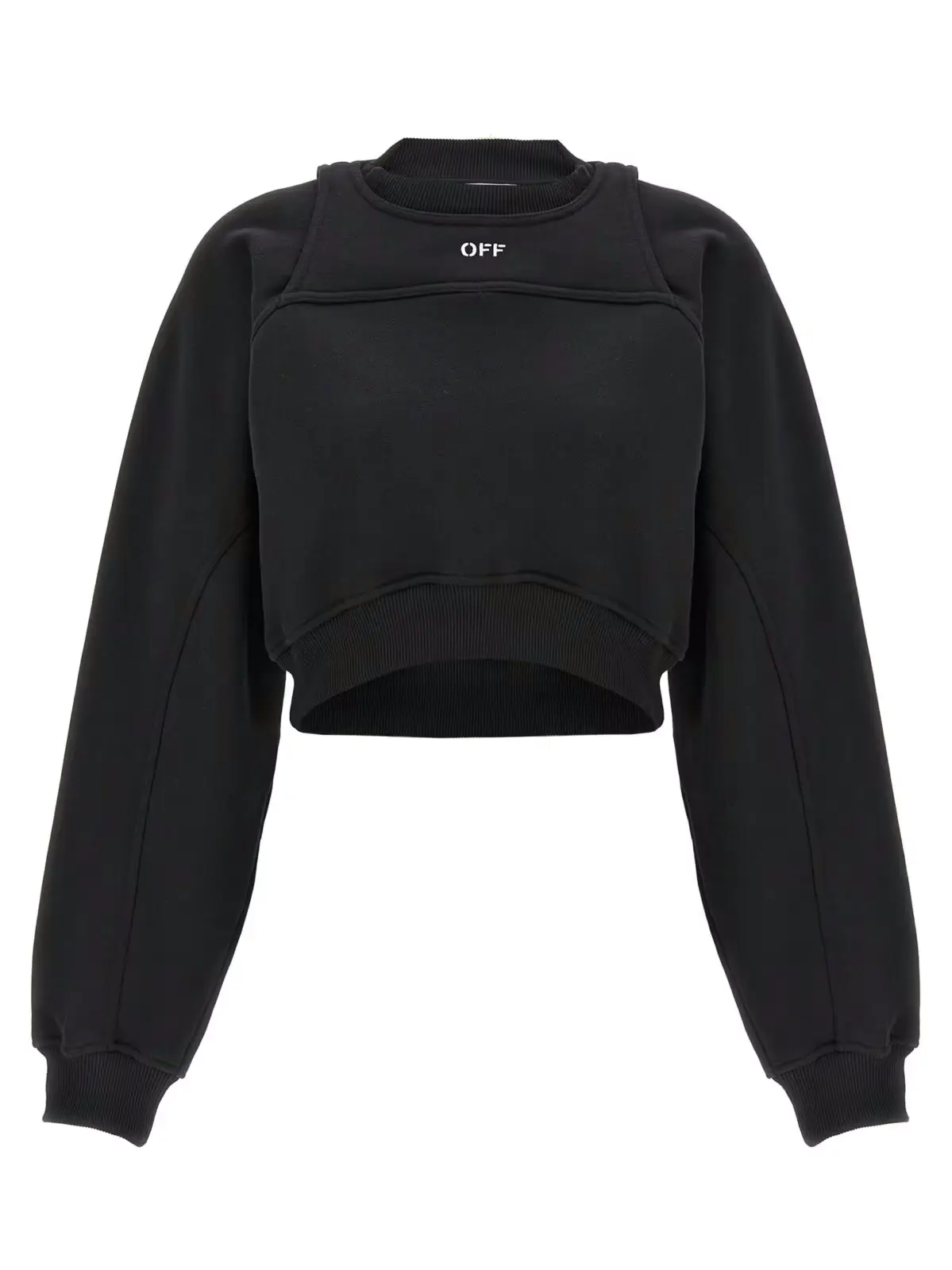 Вкорочений світшот Off-White Чорно-білий 1 Cropped sweatshirt OFF-WHITE White/Black