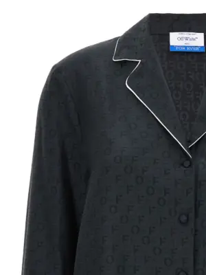 'Off Jaquard Pajama' shirt Woman OFF-WHITE Black