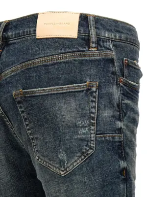 '1 year dirty fade' jeans 98% cotton 2% lycra PURPLE Blue