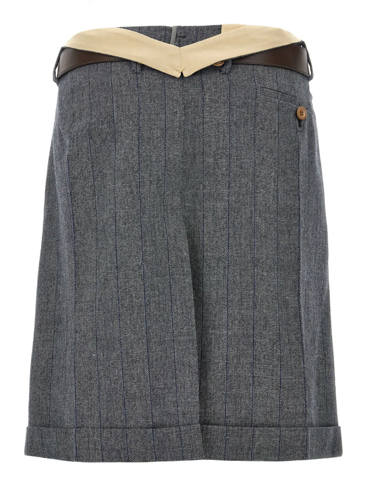 Спідниця Prada вовняна в смужку Сіра 2 Striped wool skirt P102LKSOOO15DKF0308 PRADA Gray