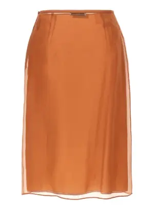 Organza skirt P123JSOOO1344F0033 PRADA Brown