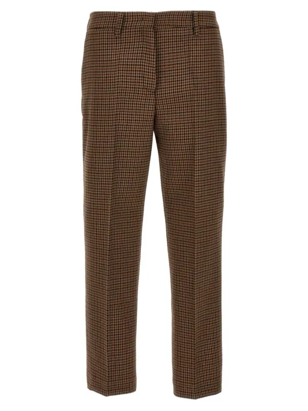 Houndstooth pants PRADA Brown