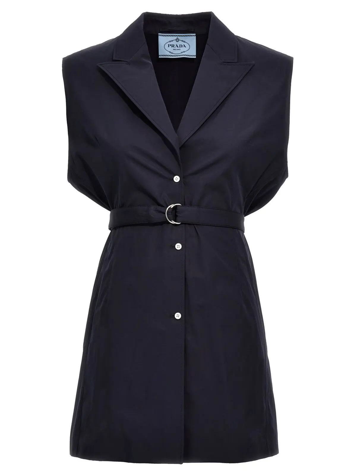 Жилет з попліну Prada Синій 1 Belt poplin vest PRADA Blue