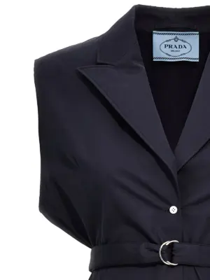 Belt poplin vest Woman PRADA Blue