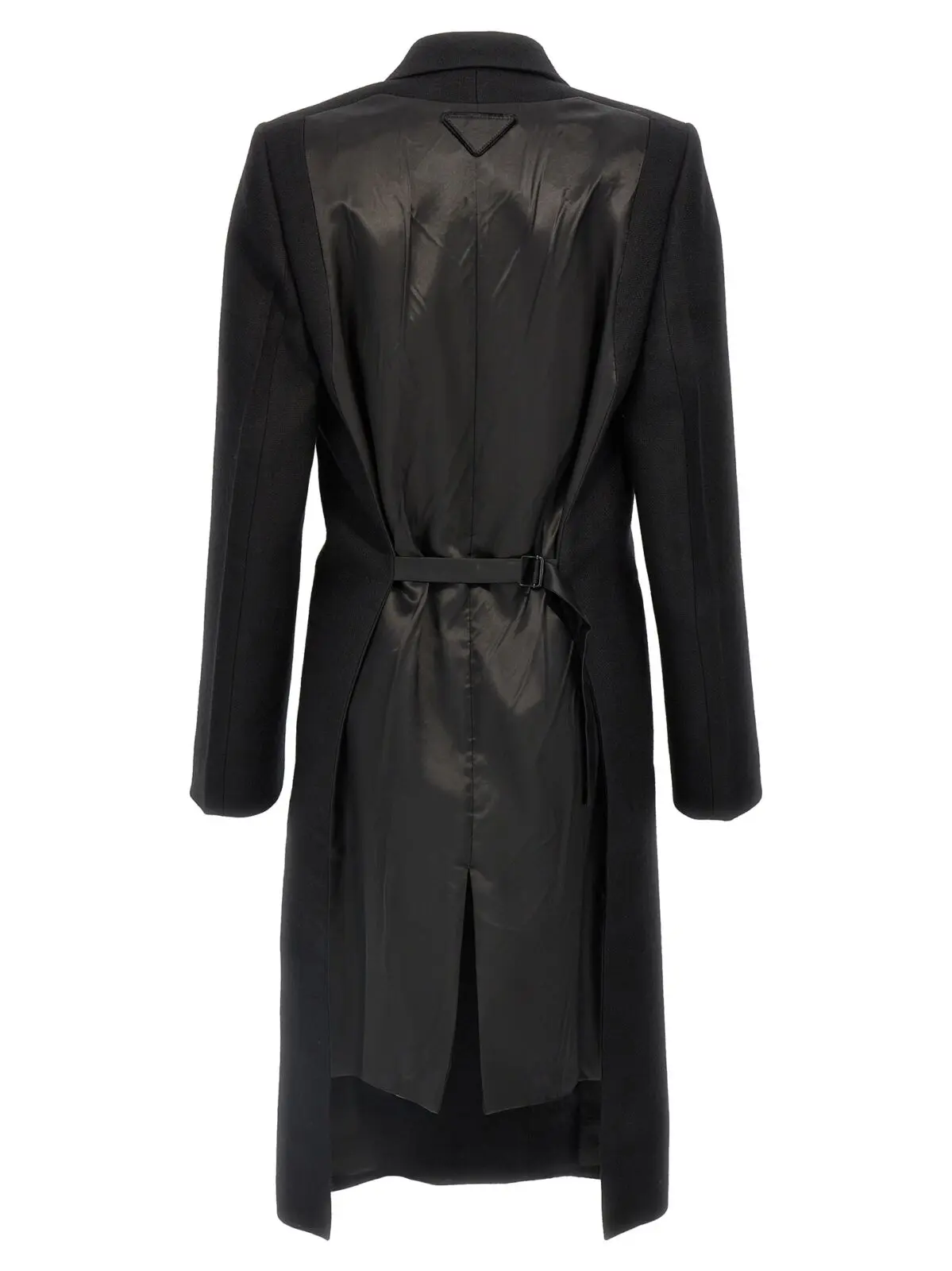Двобортне пальто Prada Satin insert Чорне 2 Satin insert double-breasted coat P601SSOOO15UWF0002 PRADA Black