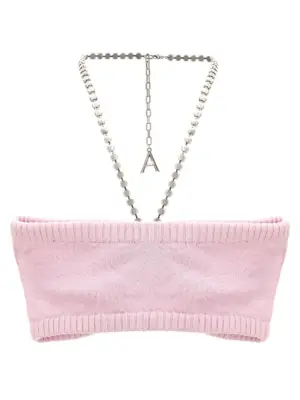 'Crystal Butterfly Knit Bandeau' top PF24AWKN0001YA01LIGHTPINK AREA Pink