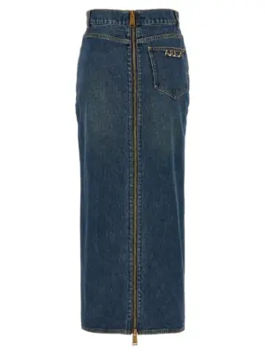 'Zip Slit Midi' skirt PF24AWSK0018DE01BLU AREA Blue