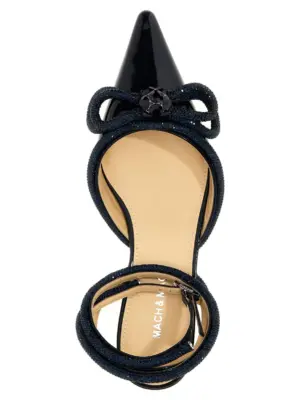 'Double Bow' ballet flats 100% calfskin leather MACH & MACH Blue