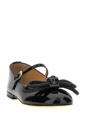 'Double Bow' ballet flats PF24S0741010PATBLK MACH & MACH Black