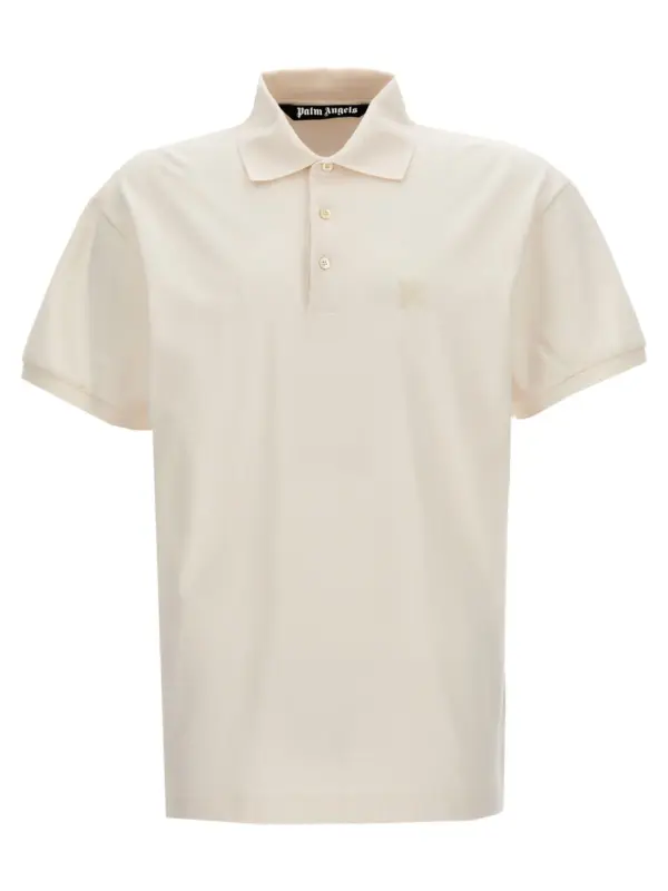 'Monogram' polo shirt PALM ANGELS White