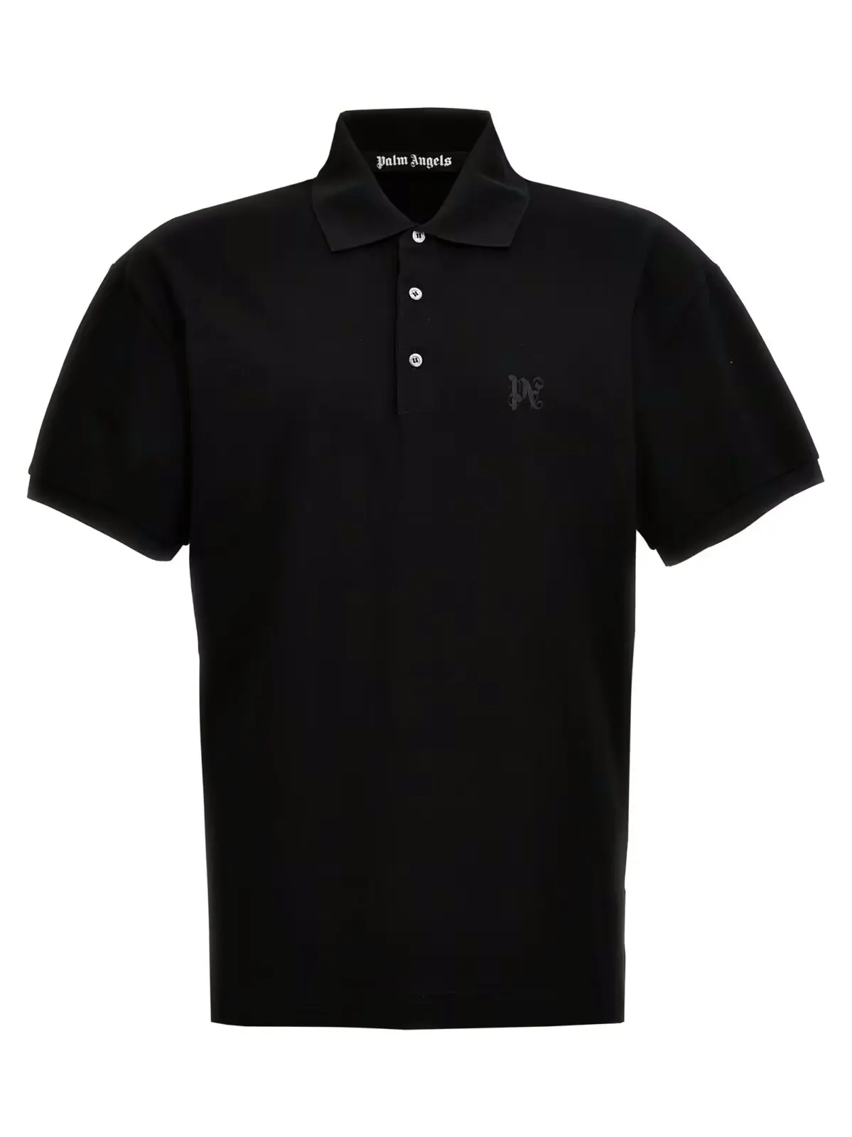 Поло Palm Angels 'Monogram' Чорне 1 'Monogram' polo shirt PALM ANGELS Black