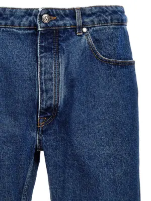 'LW Monogram' jeans Man PALM ANGELS Blue