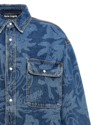 'Palmity Allover Laser' jacket Man PALM ANGELS Blue