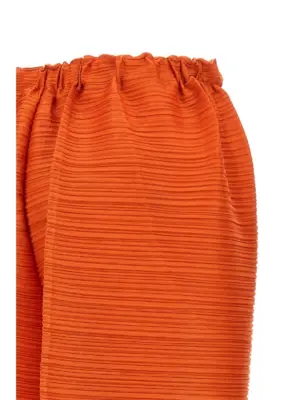 'Thicker bounce' pants 100% polyester PLEATS PLEASE ISSEY MIYAKE Orange
