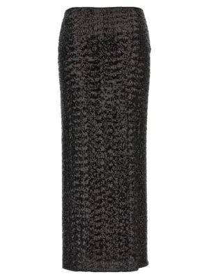 'Paillettes Long' skirt PRF246BLACK OSÈREE Black