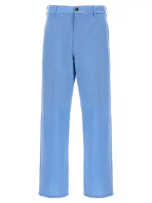 Logo embroidery pants MARNI Light Blue